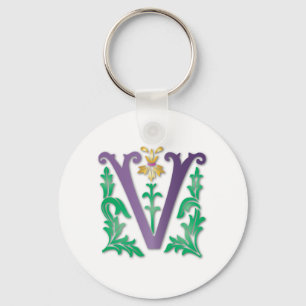 Letter V Monogram Sleutelhanger