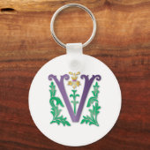Letter V Monogram Sleutelhanger (Voorkant)
