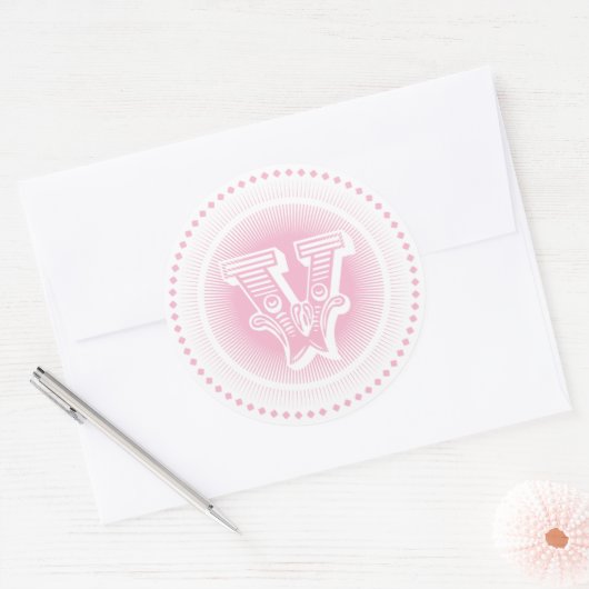 Letter V Monogram Stickers (Envelop)