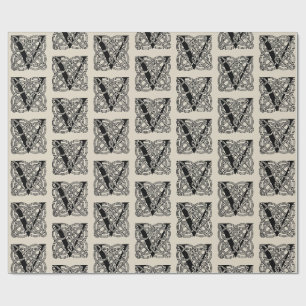 Letter V Monogram Vintage Keltische Knoopprint Cadeaupapier