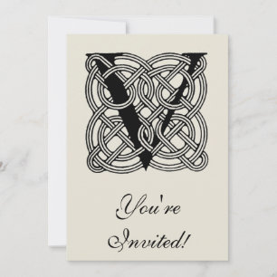 Letter V Monogram Vintage Keltische Knoopprint Kaart