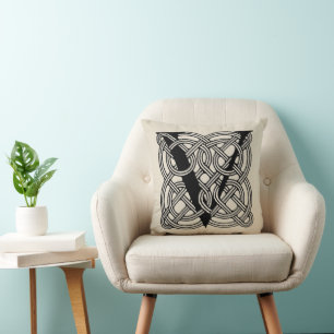 Letter V Monogram Vintage Keltische Knoopprint Kussen
