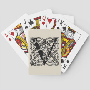 Letter V Monogram Vintage Keltische Knoopprint Pokerkaarten