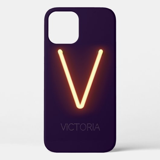 Letter V Neon Light op maat Case-Mate iPhone Case (Achterkant)