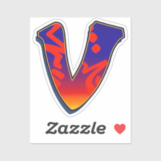 Letter V -  Night Sky Sticker