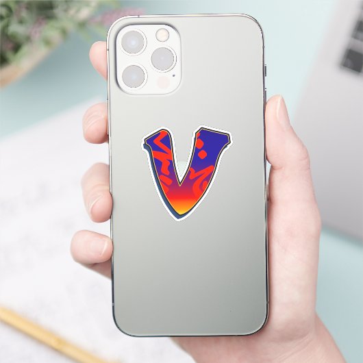 Letter V -  Night Sky Sticker (Telefoon)