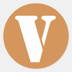 Letter V Peru Gold Stencil Alphabet van Janz Ronde Sticker