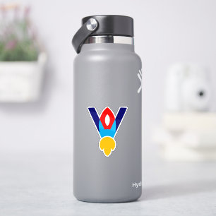 Letter V Raket Kinderen Sticker