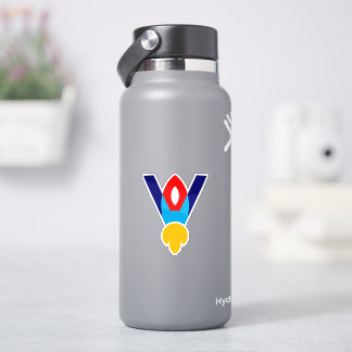 Letter V Raket Kinderen Sticker