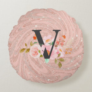 Letter V Rond Kussen
