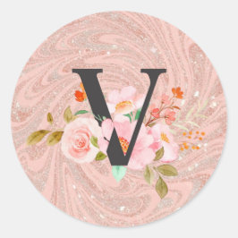 Letter V Ronde Sticker
