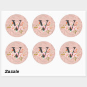 Letter V Ronde Sticker (Vel)