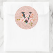 Letter V Ronde Sticker (Tas)