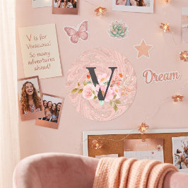 Letter V Ronde Sticker