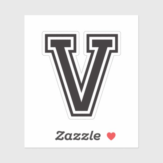 Letter V sportief collegelettertype alfabet Sticker (Vel)