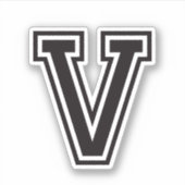 Letter V sportief collegelettertype alfabet Sticker (Voorkant)
