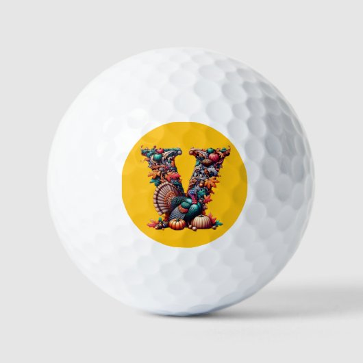 Letter V Thanksgiving turkey style gift  Golfballen (Voorkant)