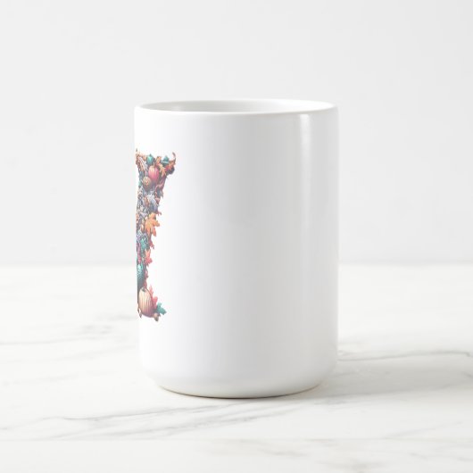 Letter V Thanksgiving turkey style gift  Koffiemok (Center)