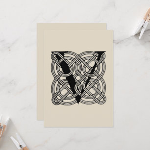 Letter V Vintage Keltische Knoop Monogram Kaart