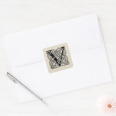 Letter V Vintage Keltische Knoop Monogram Vierkante Sticker (Envelop)