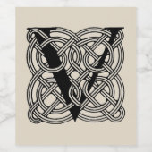 Letter V Vintage Keltische Knoop Monogram Wijn Etiket (Enkel label)