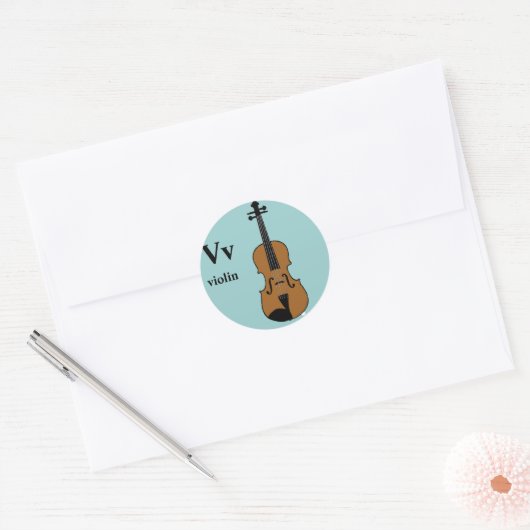 Letter V viool Stickers (Envelop)