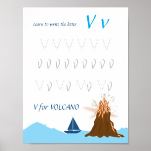 Letter V Volgen Poster voor Kinderen