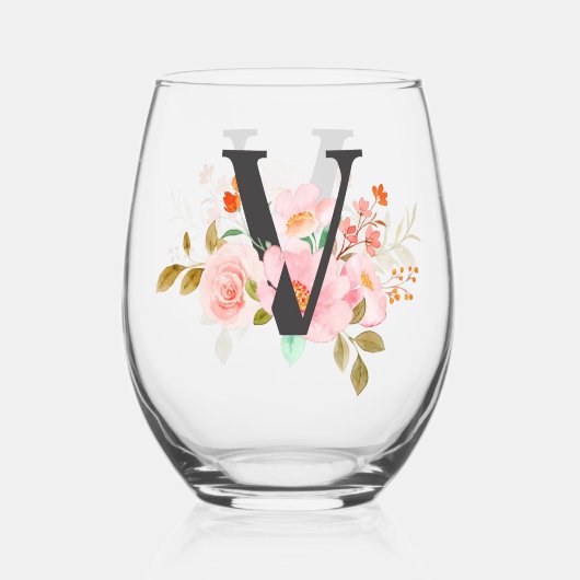 Letter V Wijnglas Zonder Voet (Voorkant)