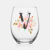 Letter V Wijnglas Zonder Voet (Achterkant)