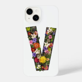 Letter V with Floral Wreath iPhone Case iPhone 14 Hoesje
