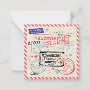  letter Valentijnsdag Notitiekaartje