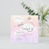 Letter van Cloud 9 Humoureus Roze Vrijgezellenfees Bedankkaart (Staand voorkant)