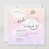 Letter van Cloud 9 Humoureus Roze Vrijgezellenfees Bedankkaart (Voorkant)