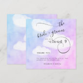 Letter van Cloud 9 Humoureuze Casual bruiloft Bedankkaart (Voorkant / Achterkant)