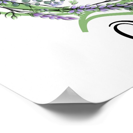 Letter van het alfabet Q Lavendel Eucalyptus kinde Poster (Hoek)