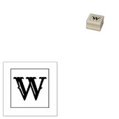 Letter W 1 inch rubberen stempel (Gestempeld)