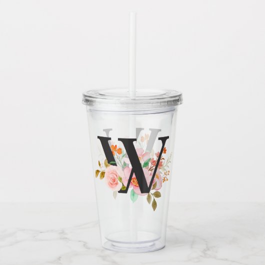 Letter W Acryl Drinkbeker (Voorkant)