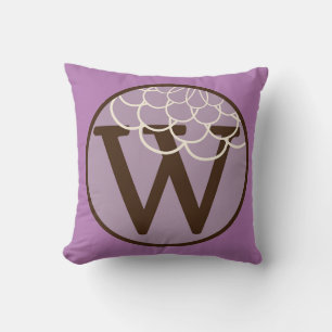 Letter W Alfabet Kussen in Wilde Orchidee