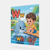 Letter W Alphabet Poster – W is for Whale (Hoek)