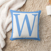 Letter W Baby Blue Border Kussen (Deken)