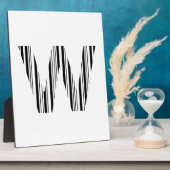 LETTER W BAR CODE Eerste Initiaal Barcodepatroon Fotoplaat (Zijkant)