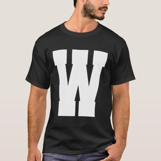 Letter W Capital Alphabet T-shirt (Voorkant)