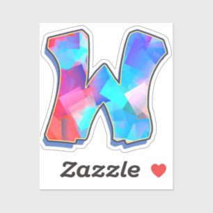 Letter W -  Color Mix Sticker