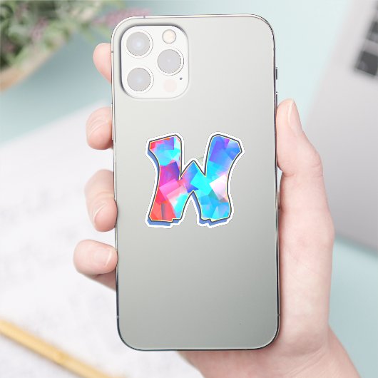 Letter W -  Color Mix Sticker (Telefoon)