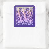 Letter W Colorful  First Letter-gradiënt Vierkante Sticker (Tas)