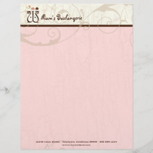 Letter W Cupcake Business Letterhead Briefhoofd