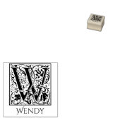 Letter W eerste brief met aangepaste naam Rubberstempel (Gestempeld)