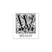 Letter W  eerste brief met aangepaste naam Rubberstempel (Afrduk)