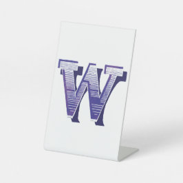 Letter "W" Elegant geborduurd Reclamebord Met Voetstuk