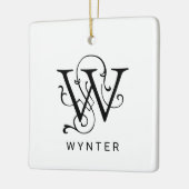 Letter W Elegant Monogram Kerst Ornament (Links)